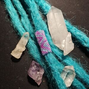 Dreadlock Bead Handmade Pink Blue Zigzag Seed Bead Hair Jewelry Peyote Loc Charm
